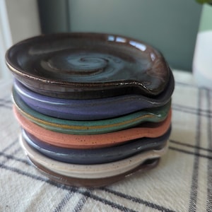 Wheel-Thrown Stoneware Spoon Rest – Handmade Pottery