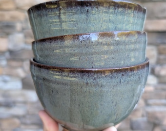 Ceramic Dinner Bowl, Handmade Stoneware Salad, Pasta, Soup Bowl, Mix & Match Pottery Tableware