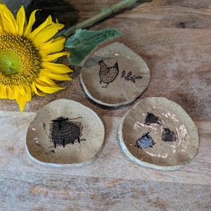 Farmhouse Spoon Rest Handmade Pottery, Chicken or Sheep, Stoneware Dish, Teacher Gift, Stocking Stuffer