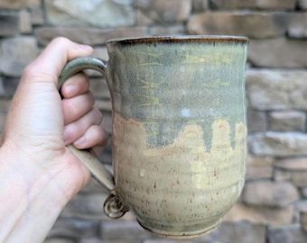 Everyday Large Coffee Mug: 20 oz, Handmade Stoneware Pottery Cup
