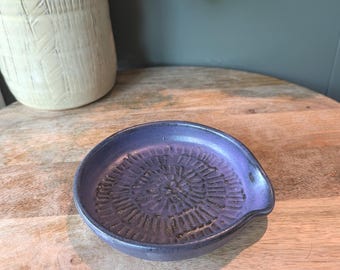 Pottery Garlic Grater Dish, Artisan Stoneware Kitchen Gift