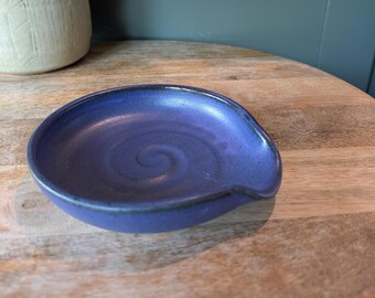 Wheel Thrown Spoon Rest, Handmade Ceramic Kitchen Decor Gift