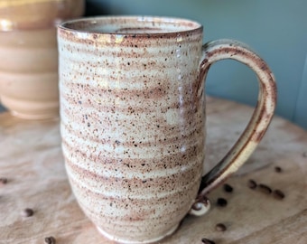 Extra Large Coffee Mug 24 oz, Handmade Ceramic Stoneware Mug, Big Coffee Cup Gift for Him, Oversized Farmhouse Pottery Mug, Rustic Gift