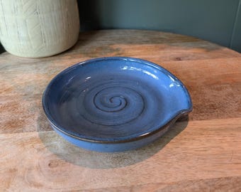 Wheel Thrown Spoon Rest, Handmade Ceramic Kitchen Decor Gift