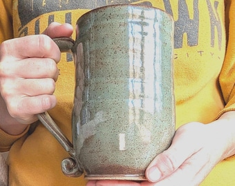Extra Large Ceramic Coffee Mug: Handmade Wheel Thrown Stoneware