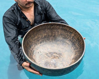 Large Full Moon Singing Bowl: Hand Hammered, Sound Healing Meditation, Sound Bath, Yoga Gift