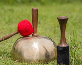 7-Metal Tibetan Singing Bowl with Handle: Sound Healing & Chakra Therapy