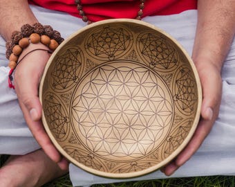 Flower of Life Tibetan Singing Bowl: 7-Metal Sound Healing