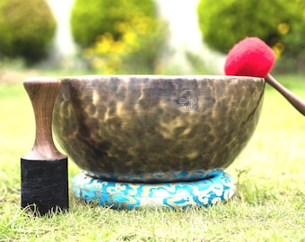Handmade Full Moon Singing Bowl: 7-Metal Tibetan Sound Bowl, Yoga & Chakra Healing from Nepal