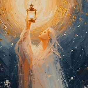 The Guiding Light Christian Woman Wall Art, Thy Word is A Lamp unto My Feet Psalm 119:105 Christian Artwork for Prayer Room Digital Download