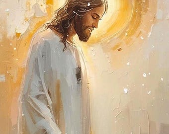 Jesus Painting Catholic Digital Wall Art, Christ in Peace Printable Christian Religious Wall Art Living Room Decor, Housewarming Gift