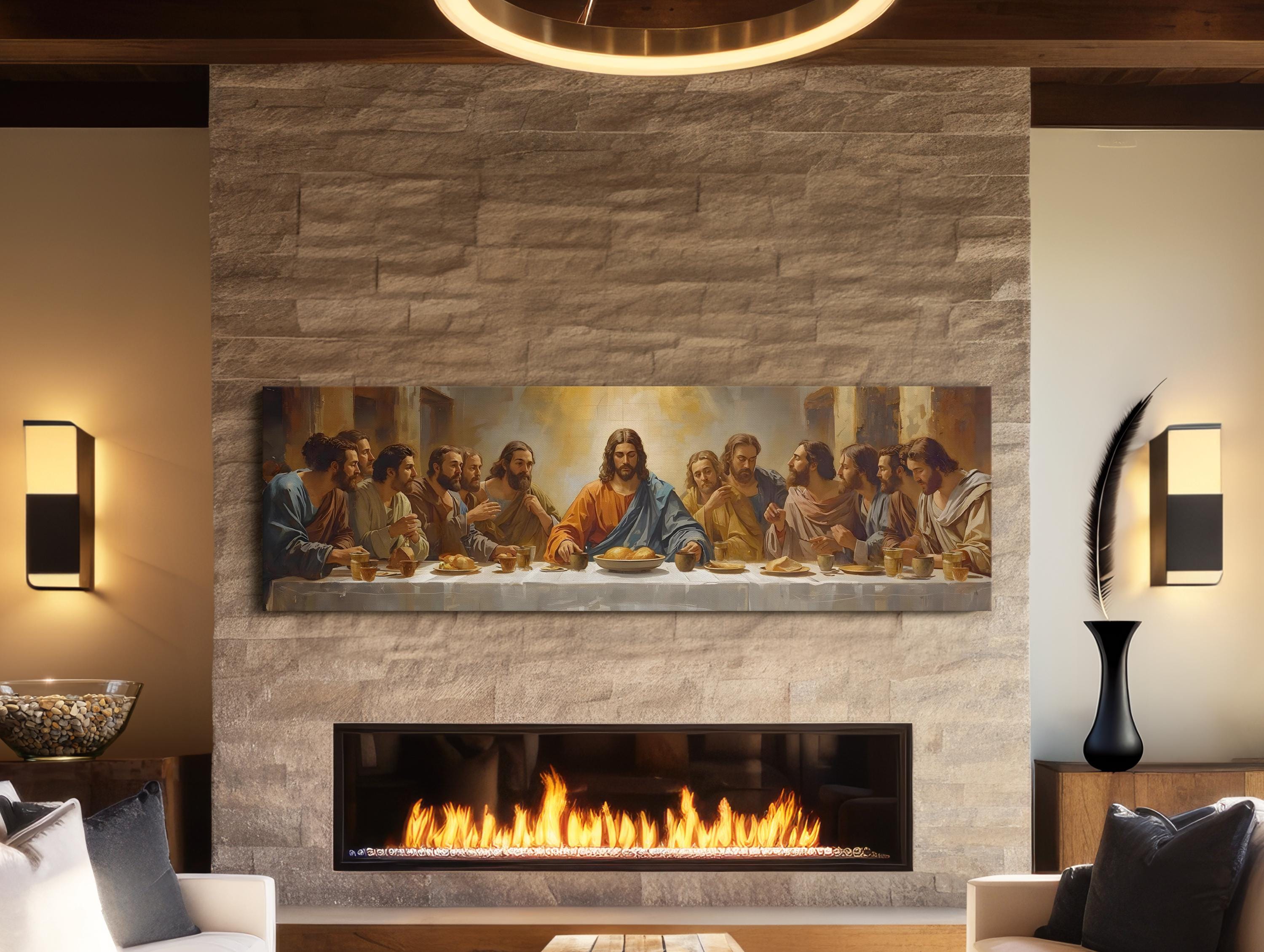 Rustic Last Supper Impressionist Last Supper Wall Art, Luxury Living Room Decor, Above ...