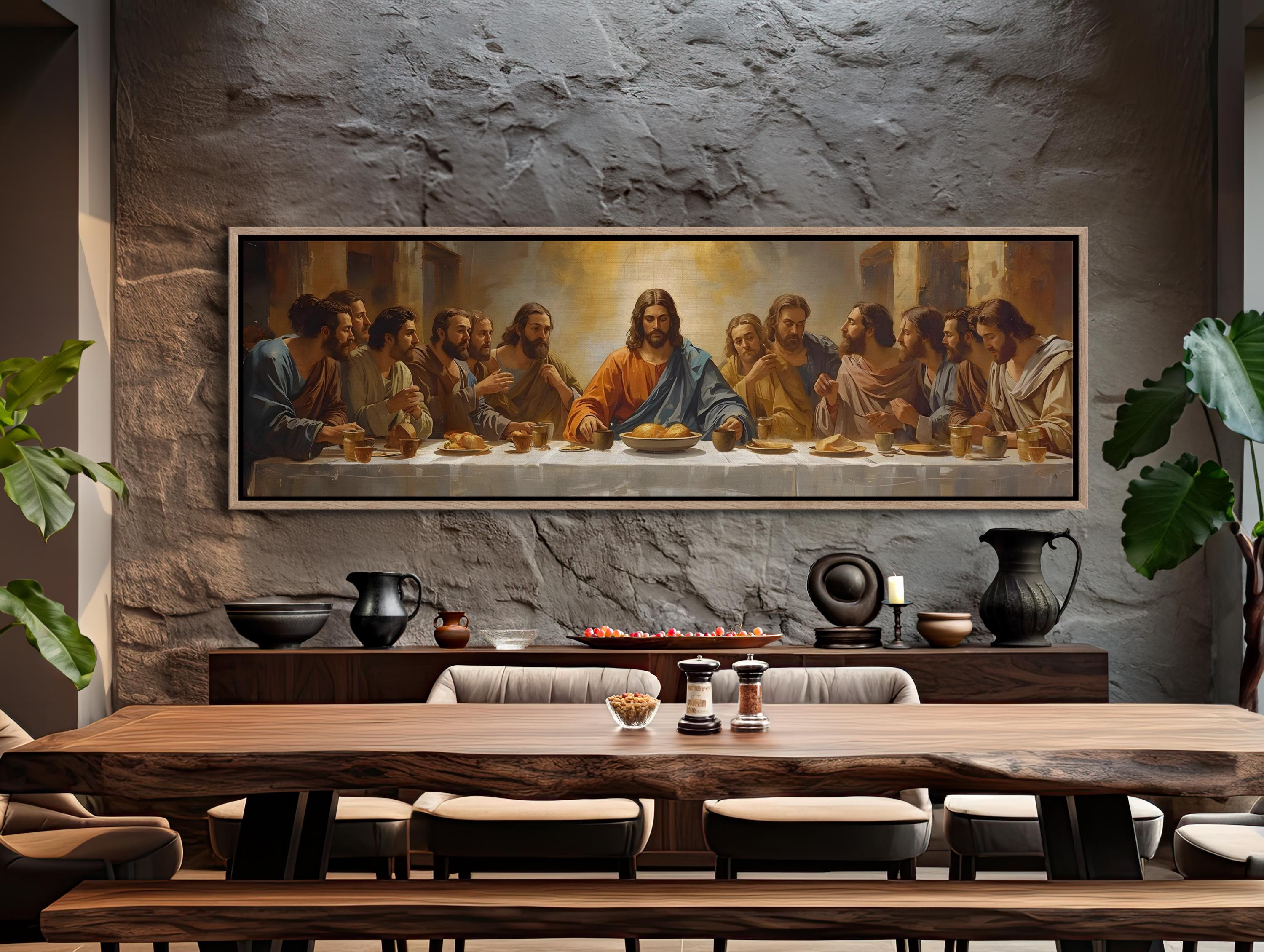 Rustic Last Supper Impressionist Last Supper Wall Art, Luxury Living Room Decor, Above ...
