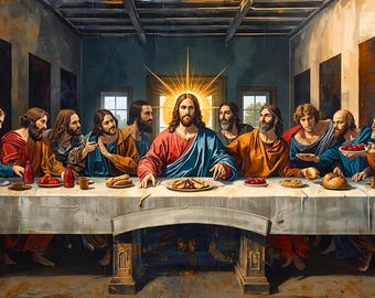 Antique Last Supper Picture, 3D Last Supper Picture, Last Supper