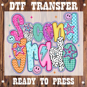 Second Grade Ready To Press, Back To School Dtf, Second Grade Dtf, Coquette Teacher Dtf, 2nd Grade Dtf, Preppy Teacher Dtf, Teacher Dtf
