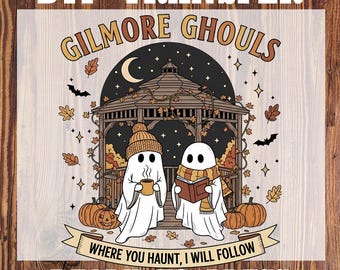 Gilmore Ghouls Halloween DTF Heat Transfer: Ghost Couple Parody