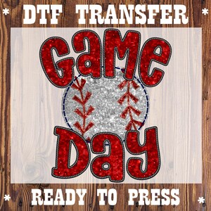 Cute Game Day Baseball Ready to Press, Baseball Game Day Dtf, Preppy Baseball Dtf, Trendy Game Day Dtf, Cute Baseball Dtf, School Sport Dtf