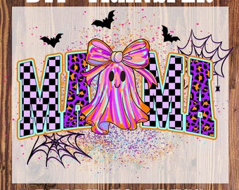 Halloween Mama Ghost DTF Heat Transfer Print, Neon Ghost