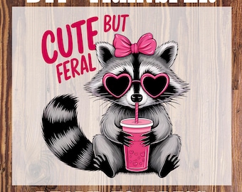 Funny Feral Raccoon DTF Transfer: Sarcastic Girly Gift- Ready To Press