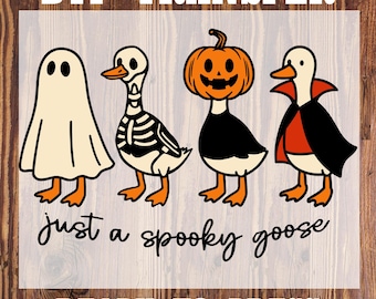 Spooky Goose DTF Heat Transfer: Funny Halloween Ghost Design