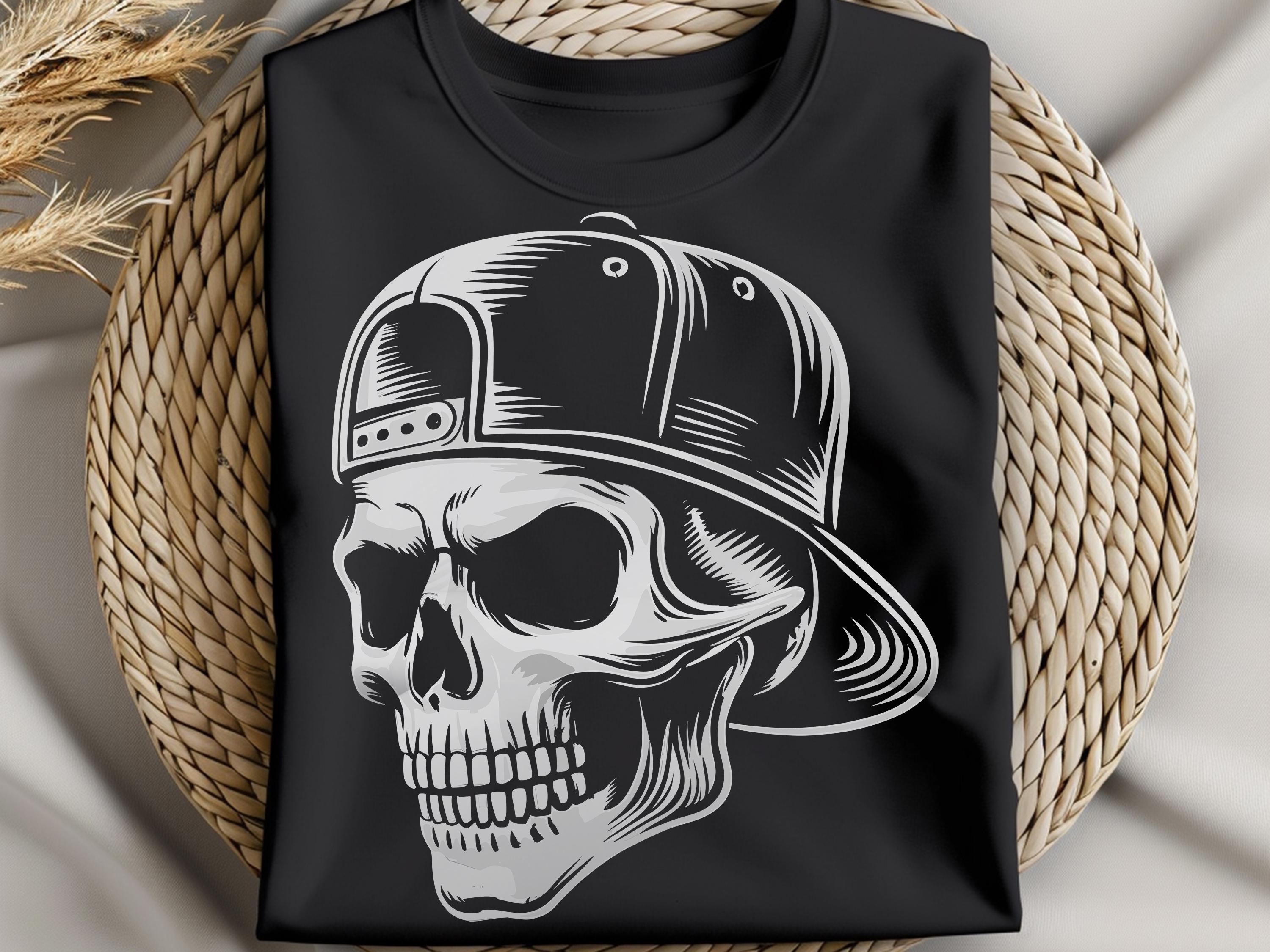 Cool Skull Svg, Urban Skull Png, Snapback Hat Skull, Skull Wearing