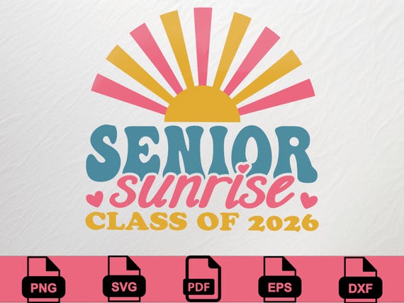 Senior Sunrise 2026 PNG: Retro Boho Graduation Shirt Design (Digital Download)