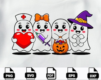 Halloween Nurse png svg eps pdf dxf | Cute Nurse Pumpkin Candy Design | Spooky Healthcare Clipart | Halloween RN Shirt Digital Download