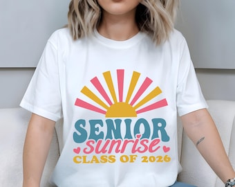 Senior Sunrise Class of 2026 PNG, Graduation PNG, Senior 2026 Sublimation Design, Retro Graduation Shirt Design, High School Senior Clipart