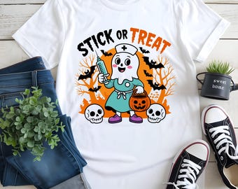 Halloween Nurse png svg eps pdf dxf | Cute Nurse Pumpkin Candy Design | Spooky Healthcare Clipart | Halloween RN Shirt Digital Download