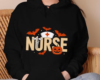 Halloween Nurse svg png eps pdf dxf | Spooky Nurse Clipart, Cute Pumpkin Nurse Hat Design | Halloween RN Shirt Digital Download