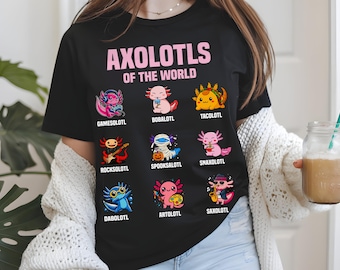 Axolotls of the world SVG Funny Axolotl Clipart Gamesolotl, Tacolotl, Spooksalotl | png svg eps pdf dxf | Cricut & Sublimation Files