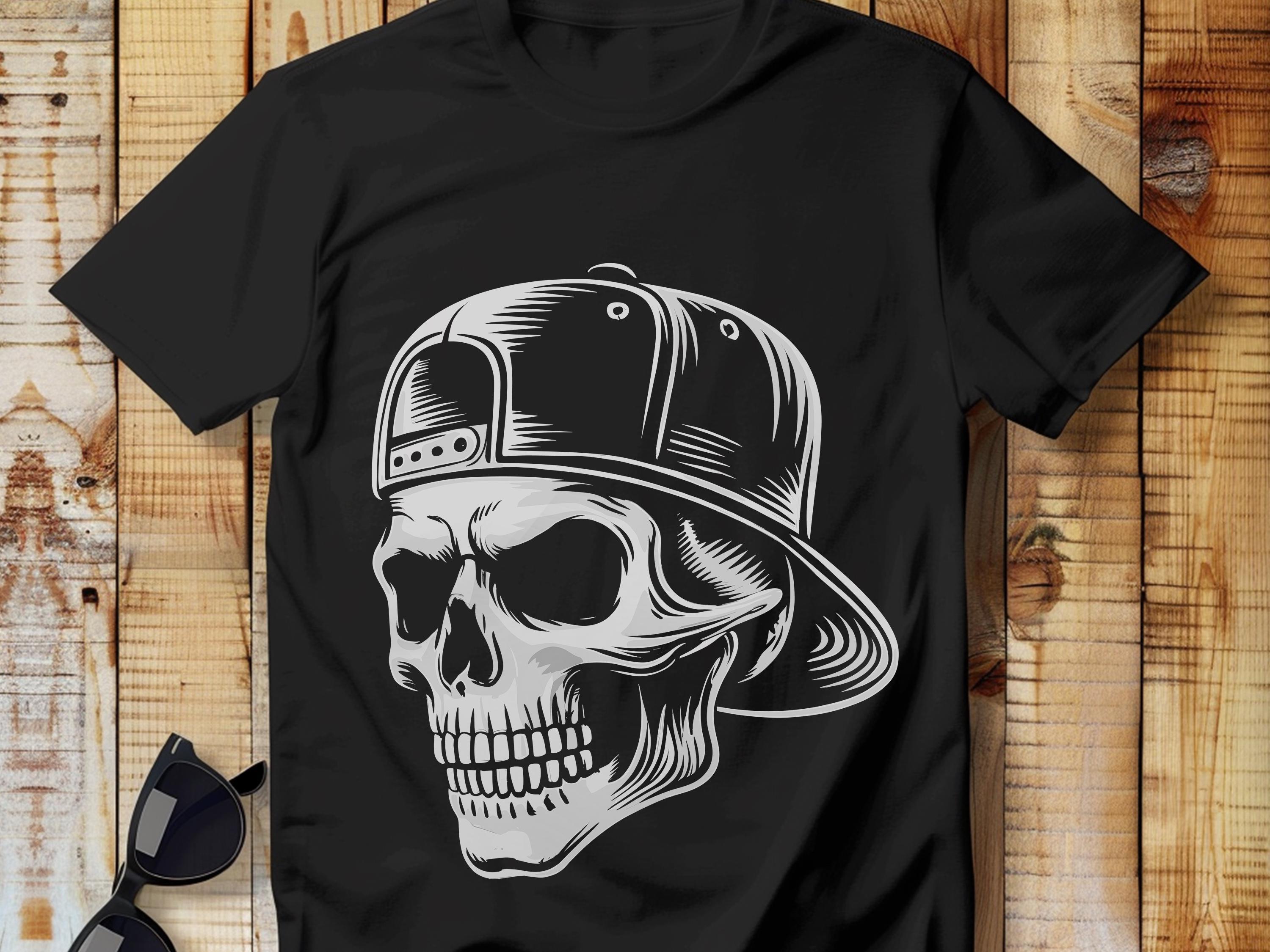 Cool Skull Svg, Urban Skull Png, Snapback Hat Skull, Skull Wearing