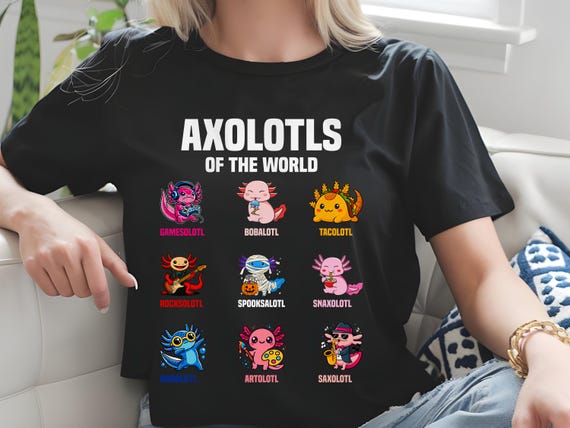 Axolotls of the world SVG Funny Axolotl Clipart Gamesolotl, Tacolotl, Spooksalotl | png svg eps pdf dxf | Cricut & Sublimation Files