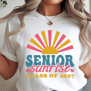 Senior Sunrise Class of 2027 PNG, Graduation PNG, Senior 2027 Sublimation Design, Retro Graduation Shirt Design, High School Senior Clipart