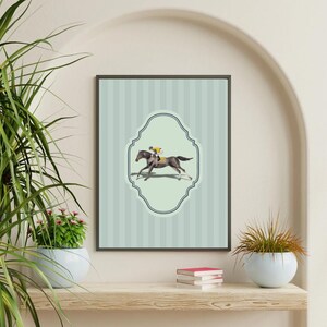 Vintage Horse Racing Wall Art - Equestrian Digital Print - Retro Jockey Illustration - Instant Download Printable Decor