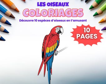 Birds Coloring Book – 10 Printable Pages (PDF) – Creative Activity for Kids Ages 5-12