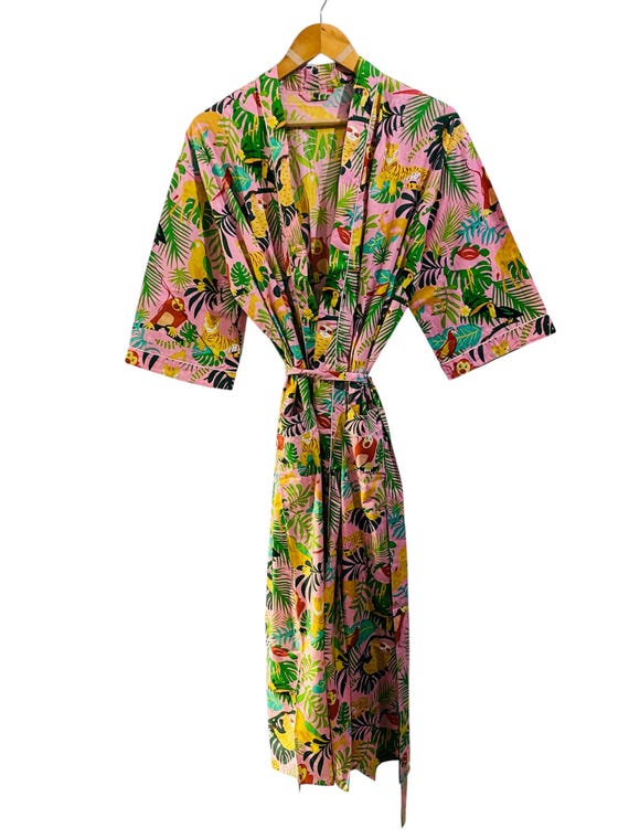 cotton wrap dressing gown Hazar Organic Turkish Cotton Women's Dressing Gown Green