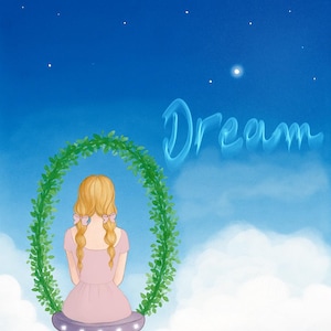 Whimsical Sky Stars Illustration (Digital Download)