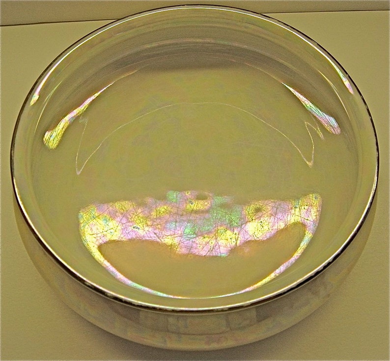 Royal Rochester Studios Heat Proof China Baking Dish with Opalescent Luster Glaze /& Gold Trim 1920s