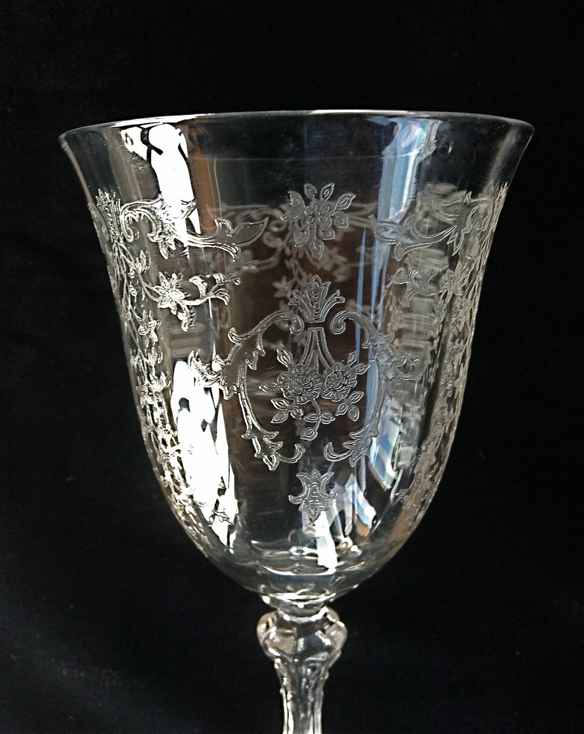 Fostoria Glass Co. NAVARRE Crystal Footed Stem Etsy