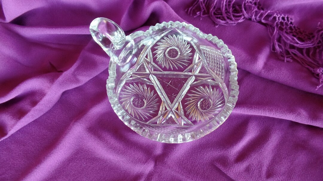 American Brilliant Era Cut Glass Crystal 6 Shallow Bowl Etsy