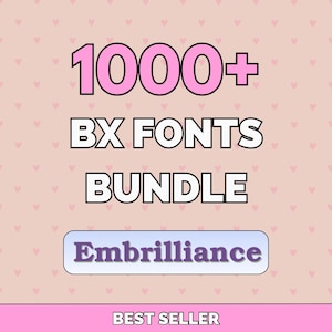 Bundel met meer dan 1000 BX-borduurlettertypen voor Embrilliance-software (digitale download)