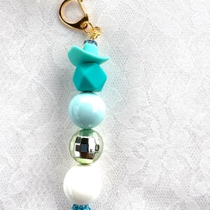 Unique Turquoise Cowgirl Cowboy Car Bag Purse Charm Keychain