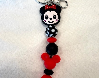 Unique Disney Minnie Mickey Mouse Purse Bag Charm Keychain
