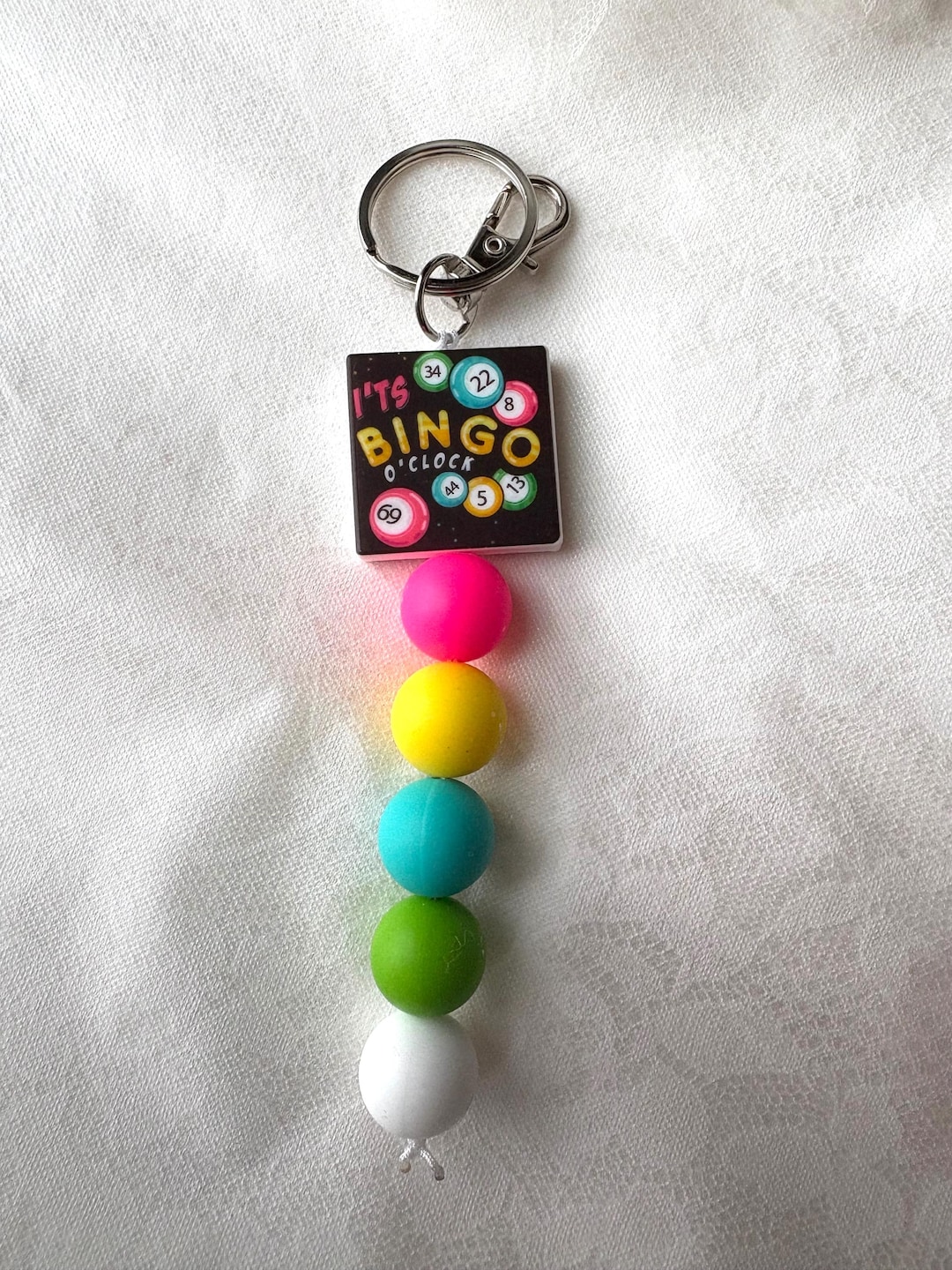 4” It’s BINGO O’clock Beaded Keychain Bag Purse Backpack Charm - Etsy