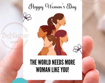 Women's Day Cookie Tag, Printable Favor Tag (Digital Download)
