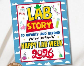 Lab Week 2026 Printable Sign | Lab Story To Infinity And Beyond For Our Patients