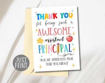 Assistant Principal Appreciation Card: Thank You Gift (PDF