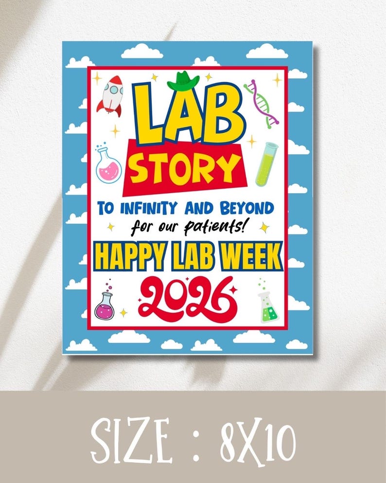 Happy Lab Week Large Lab Week 2026 Printable Sign | Lab Story to Infinity and Beyond for Our ...