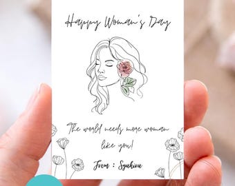 Women's Day Gift Tag Printable, Editable Favor Tags (Digital Download)